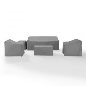 Crosley Furniture - 5 Piece Furniture Cover Set Gray - Sofa, Two Arm Chairs, End Table, Rectangle Table - MO75006-GY