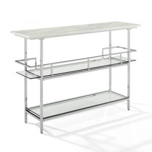 Crosley Furniture - Aimee Bar With Chrome Finish And Paper Marble Top - CF4008-CR