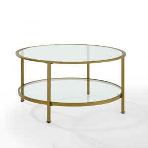 Crosley Furniture - Aimee Glass Coffee Table Gold - CF1308-GL