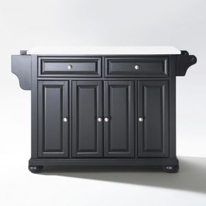 Crosley Furniture - Alexandria Granite Top Full Size Kitchen Island/Cart Black/White - KF30005ABK