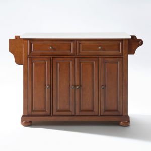 Crosley Furniture - Alexandria Granite Top Full Size Kitchen Island/Cart Cherry/White - KF30005ACH