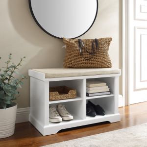 Crosley Furniture - Anderson Storage Bench White/Tan - CF6031-WH