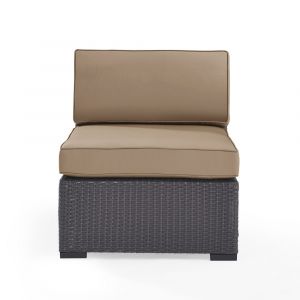 Crosley Furniture - Biscayne Armless Chair With Mocha Cushions - KO70125BR-MO