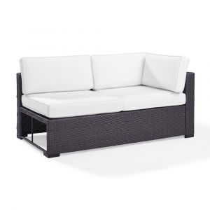 Crosley Furniture - Biscayne Loveseat With Int Arm With White Cushions - KO70129BR-WH