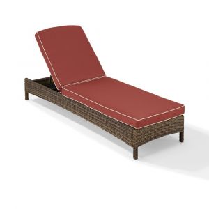 Crosley Furniture - Bradenton Chaise Lounge With Sangria Cushions - KO70070WB-SG