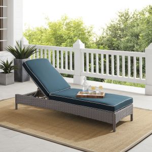 Crosley Furniture - Bradenton Outdoor Wicker Chaise Lounge Navy/Gray - KO70070GY-NV