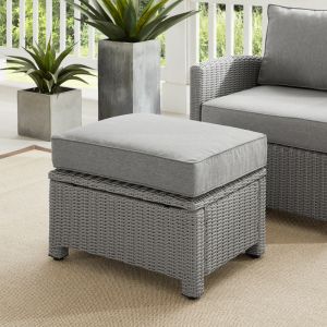 Crosley Furniture - Bradenton Outdoor Wicker Ottoman Gray - KO70014GY-GY