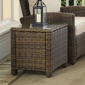 Crosley Furniture - Bradenton Outdoor Wicker Rectangular Side Table - CO7219-WB