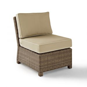 Crosley Furniture - Bradenton Outdoor Wicker Sectional Center Chair with Sand Cushions - KO70017WB-SA
