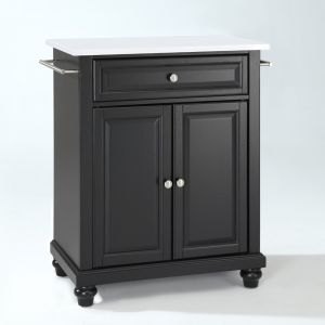Crosley Furniture - Cambridge Granite Top Portable Kitchen Island/Cart Black/White - KF30020DBK