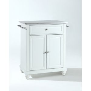 Crosley Furniture - Cambridge Stainless Steel Top Portable Kitchen Island in White Finish - KF30022DWH