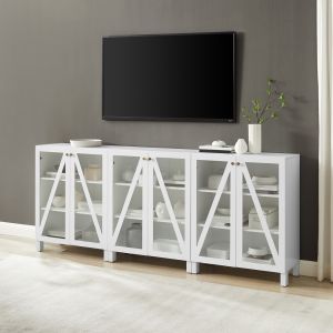 Crosley Furniture Cassai 3Pc Media Storage Cabinet Set White - 3 Storage Pantries - KF13134WH