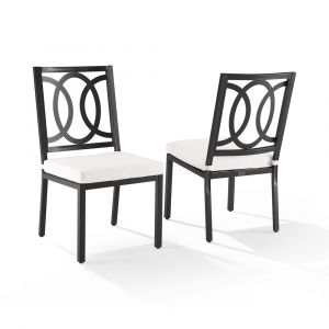 Crosley Furniture - Chambers 2Pc Outdoor Dining Chair Set Creme/Matte Black - 2 Chairs - KO60053MB-CR