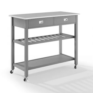 Crosley Furniture - Chloe Stainless Steel Top Kitchen Island/Cart Gray/Stainless Steel - CF3027SS-GY