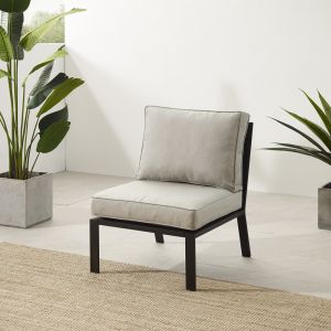 Crosley Furniture - Clark Outdoor Metal Sectional Center Chair Taupe/Matte Black - KO70373MB-TE
