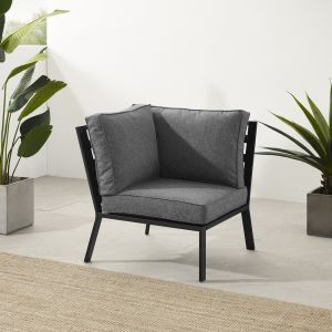 Crosley Furniture - Clark Outdoor Metal Sectional Corner Chair Charcoal/Matte Black - KO70372MB-CL