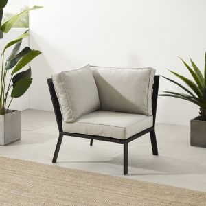 Crosley Furniture - Clark Outdoor Metal Sectional Corner Chair Taupe/Matte Black - KO70372MB-TE_CLOSEOUT