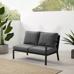 Crosley Furniture - Clark Outdoor Metal Sectional Right Side Loveseat Charcoal/Matte Black - KO70371MB-CL_CLOSEOUT