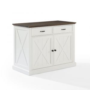 Crosley Furniture - Clifton Kitchen Island Distressed White/Brown - KF30070BR-WH