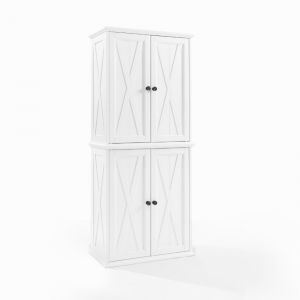 Crosley Furniture - Clifton Tall Pantry Distressed White - 2 Stackable Pantries - KF33004WH
