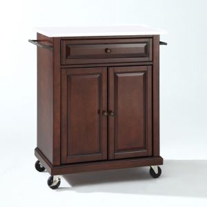 Crosley Furniture - Compact Granite Top Kitchen Cart Mahogany/White - KF30020EMA