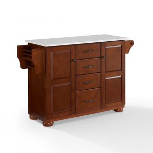 Crosley Furniture - Eleanor Granite Top Kitchen Island Mahogany/White - KF30175AMA