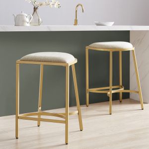 Crosley Furniture - Ellery 2Pc Counter Stool Set Oatmeal/Gold - 2 Stools - CF502624GL-OL