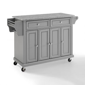 Crosley Furniture - Full Size Granite Top Kitchen Cart Gray/Gray - KF30003EGY