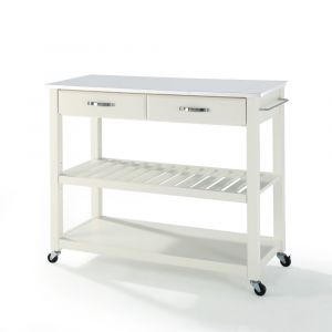 Crosley Furniture - Granite Top Kitchen Prep Cart White/White - KF30056WH