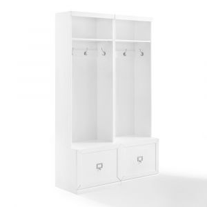 Crosley Furniture - Harper 2 Piece Entryway Set White - 2 Hall Trees - KF31007WH