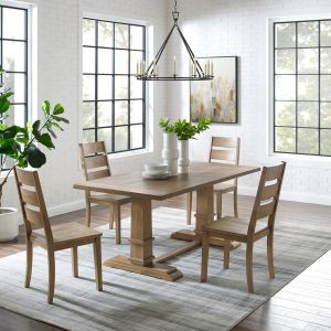 Crosley Furniture - Joanna 5Pc Dining Set Rustic Brown - Table & 4 Ladder Back Chairs - KF13064RB-RB