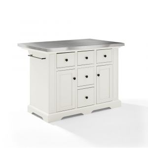 Crosley Furniture - Julia Kitchen Island White/Stainless Steel - KF30025AWH