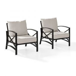 Crosley Furniture - Kaplan 2 Pc Outdoor Seating Set With Oatmeal Cushion - Two Outdoor Chairs - KO60013BZ-OL