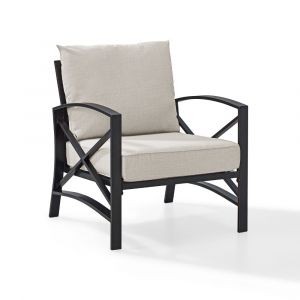 Crosley Furniture - Kaplan Arm Chair in Oiled Bronze With Oatmeal Cushion - KO60007BZ-OL