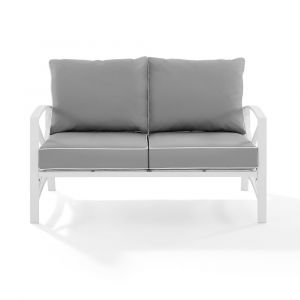 Crosley Furniture - Kaplan Loveseat Gray/White - KO60008WH-GY