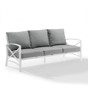 Crosley Furniture - Kaplan Outdoor Metal Sofa Gray/White - KO60027WH-GY