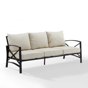 Crosley Furniture - Kaplan Outdoor Metal Sofa Oatmeal/Oil Rubbed Bronze - KO60027BZ-OL