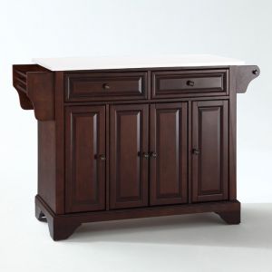 Crosley Furniture - Lafayette Granite Top Full Size Kitchen Island/Cart Mahogany/White - KF30005BMA