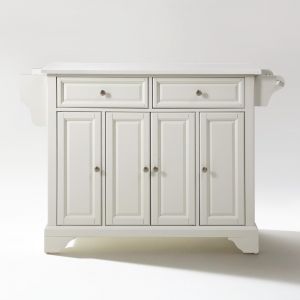 Crosley Furniture - Lafayette Granite Top Full Size Kitchen Island/Cart White/White - KF30005BWH