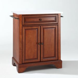 Crosley Furniture - Lafayette Granite Top Portable Kitchen Island/Cart Cherry/White - KF30020BCH