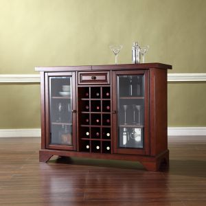 Crosley Furniture - LaFayette Sliding Top Bar Cabinet in Vintage Mahogany Finish - KF40002BMA