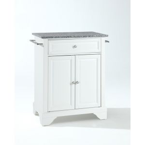 Crosley Furniture - LaFayette Solid Granite Top Portable Kitchen Island in White Finish - KF30023BWH
