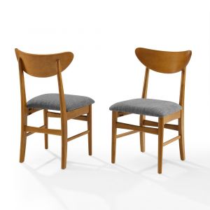 Crosley Furniture - Landon 2 Piece Wood Dining Chairs With Upholstered Seat Acorn - 2 Wood Back Chairs - CF6021-AC