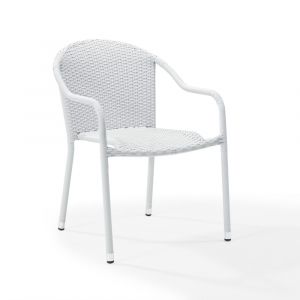Crosley Furniture - Palm Harbor Outdoor Wicker Stackable Chairs - White (Set of 2) CO7137-WH