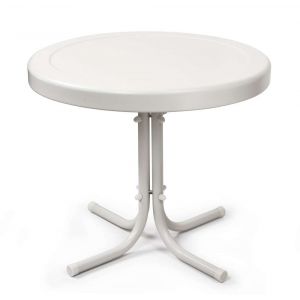 Crosley Furniture - Retro Metal Side Table in Alabaster White - CO1011A-WH