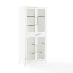 Crosley Furniture - Roarke Glass Door Kitchen Pantry Storage Cabinet White - KF33052WH