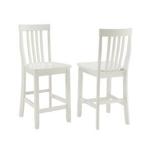 Crosley Furniture - School House 2Pc Counter Stool Set White - 2 Stools - CF500324-WH