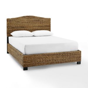 Crosley Furniture - Serena Rattan King Bed Banana Leaf - Headboard, Footboard, Side Rails, & Slats - KF727002BN