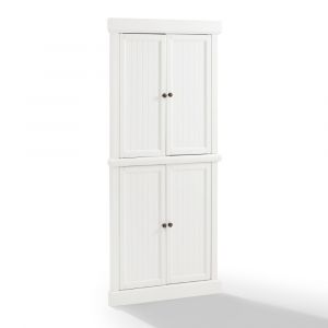 Crosley Furniture - Shoreline Tall Corner Pantry White - 2 Stackable Pantries - KF33022WH