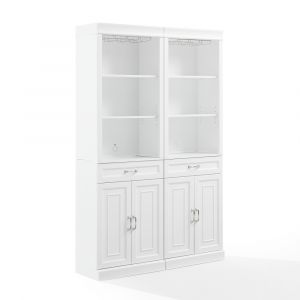 Crosley Furniture - Stanton 2-Piece Bar Cabinet Set White - 2 Bar Cabinets - KF33042WH